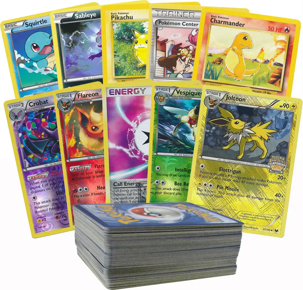 100 Assorted Pokemon Cards with Foils and 10 Promos!