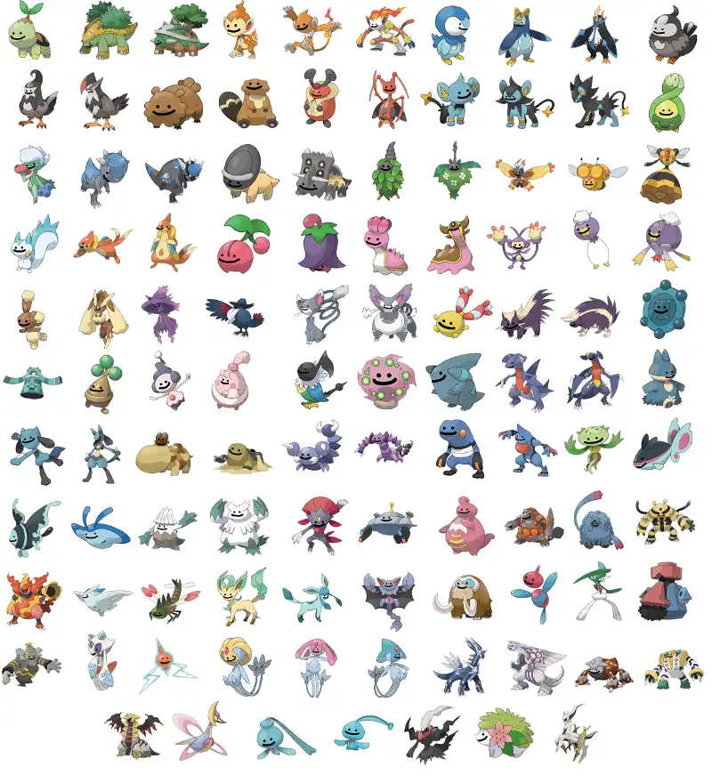 All of the Gen 4 Pokémon with Ditto Faces : pokemon