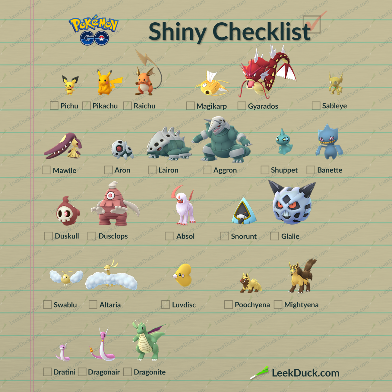 An Updated Shiny Checklist. Did you check off your first Shiny from ...