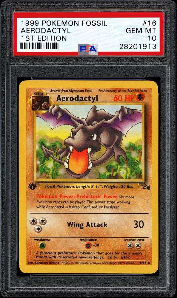Auction Prices Realized TCG Cards 1999 POKEMON FOSSIL Aerodactyl 1st ...