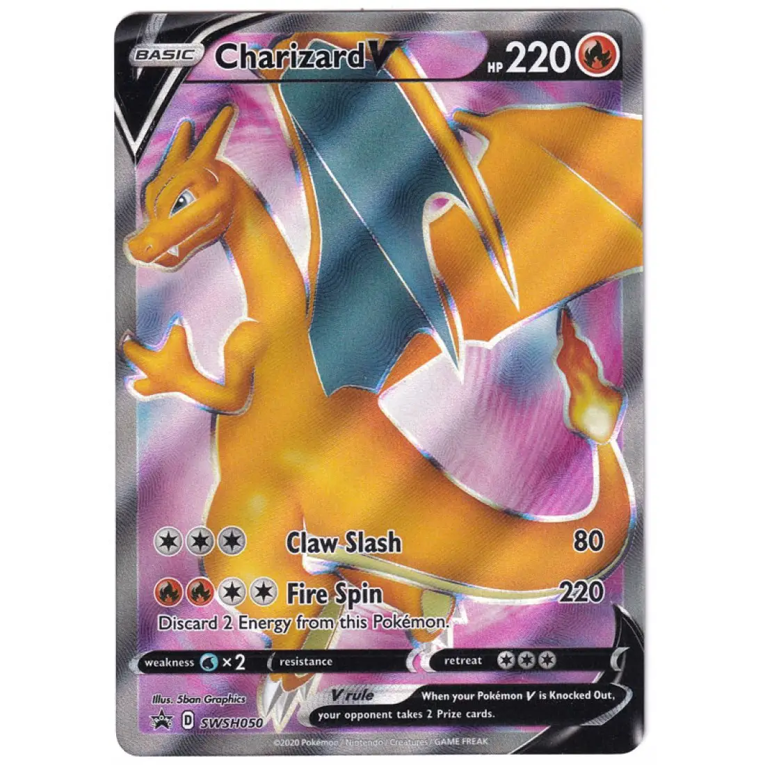 Charizard V SWSH050 Full Art English Promo Card (Pokemon Champions Path)
