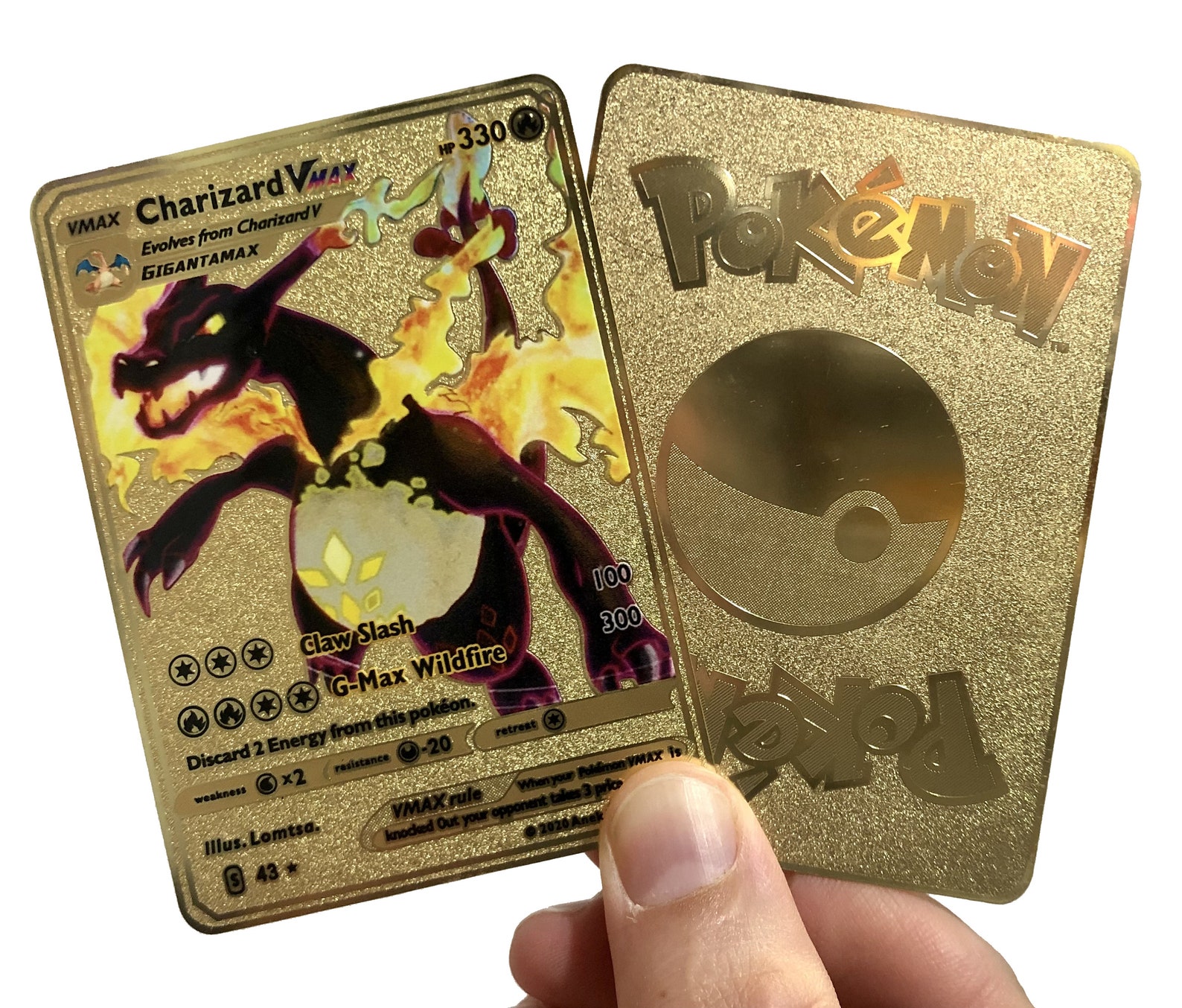 Charizard Vmax Gold Metal Pokemon Card