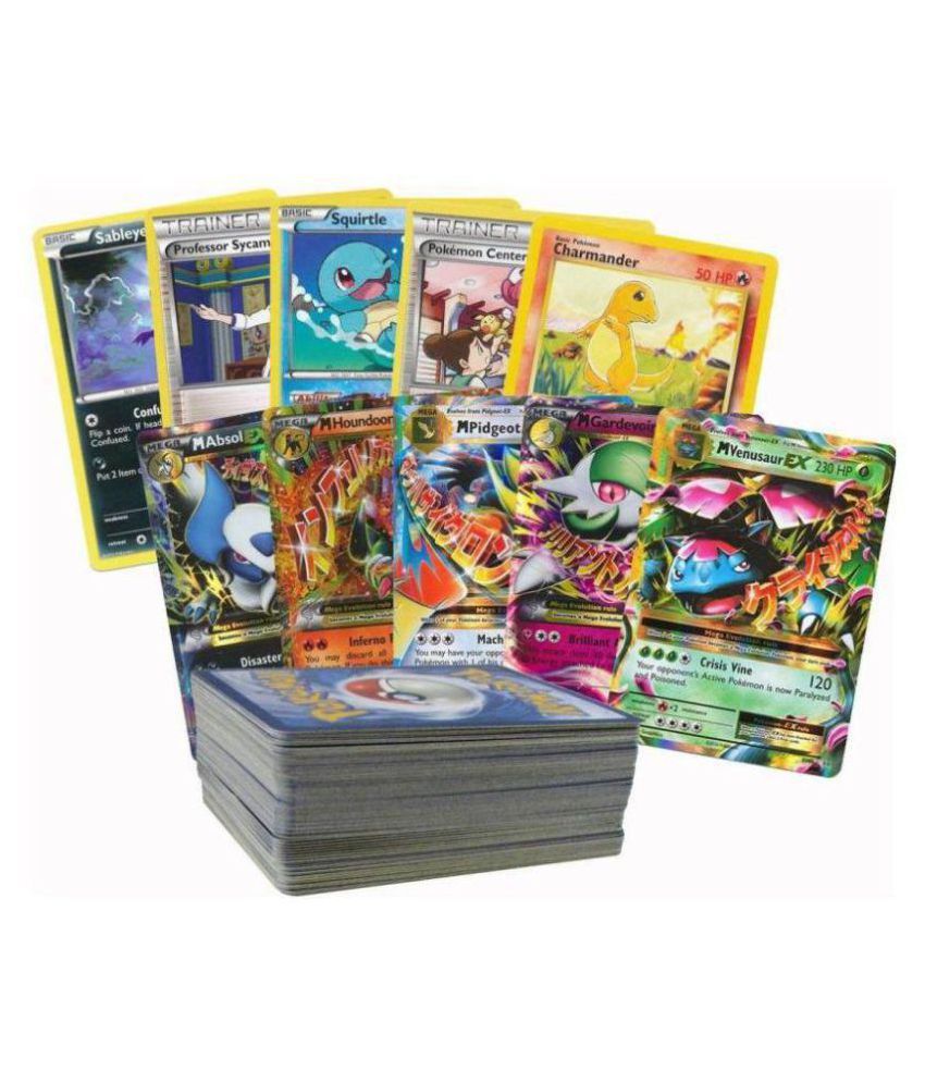 Civil Pokemon Go Trading Gold Cards Game Pack of 100 (Multicolor)