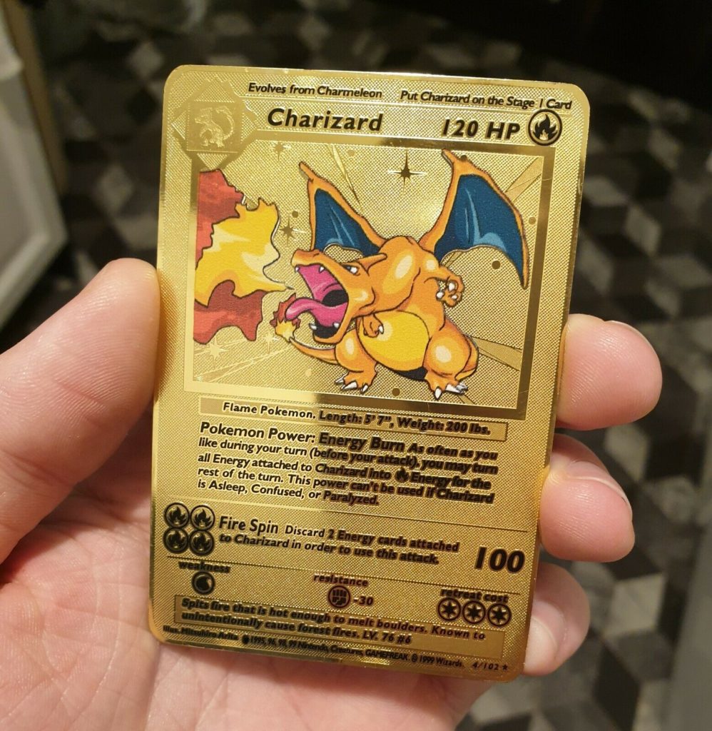 Gold Charizard Card Pokemon Base Set  KASSA2