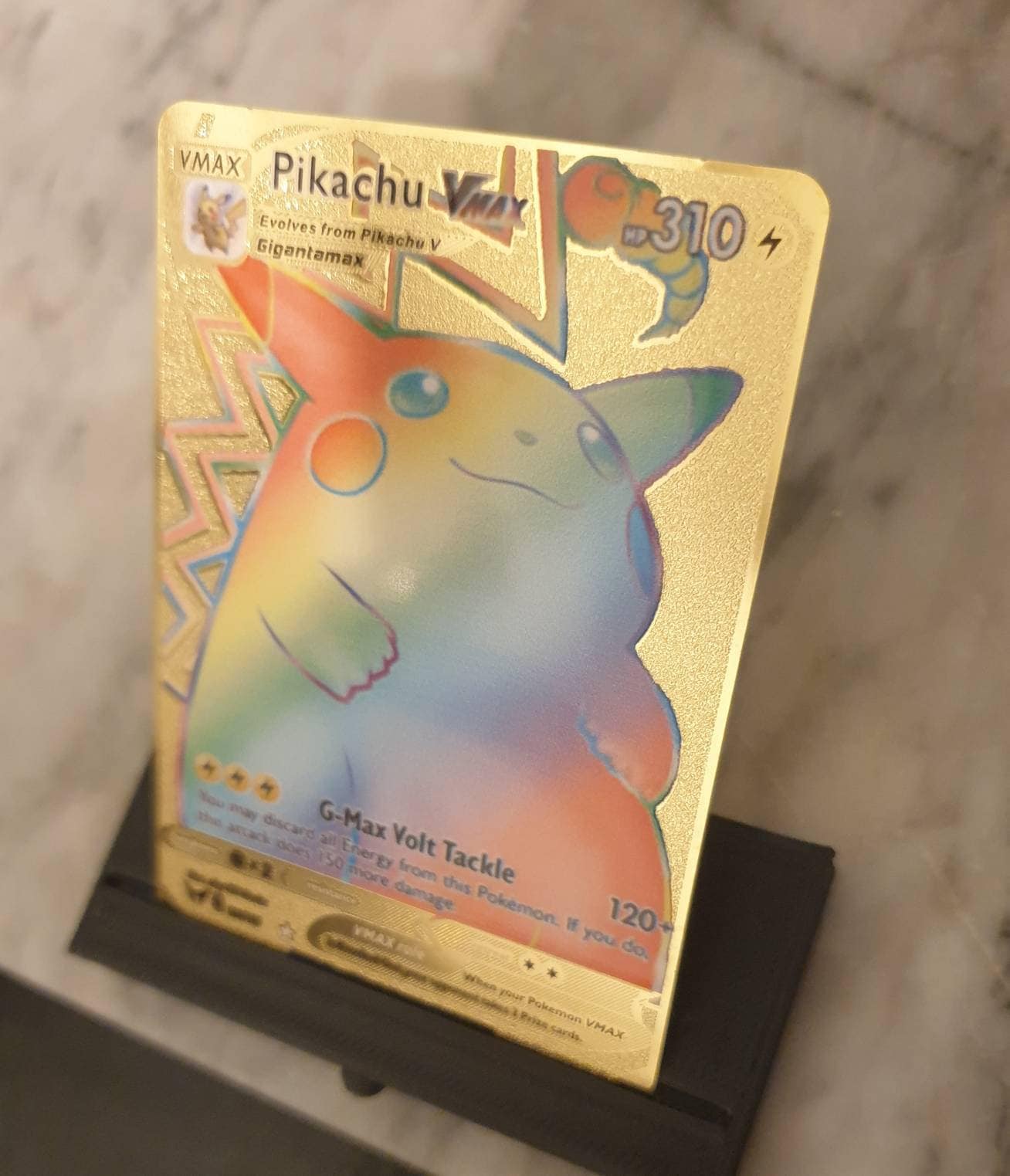 GOLD Pikachu Vmax Rainbow Pokemon Card 188/185 Hyper Rare V
