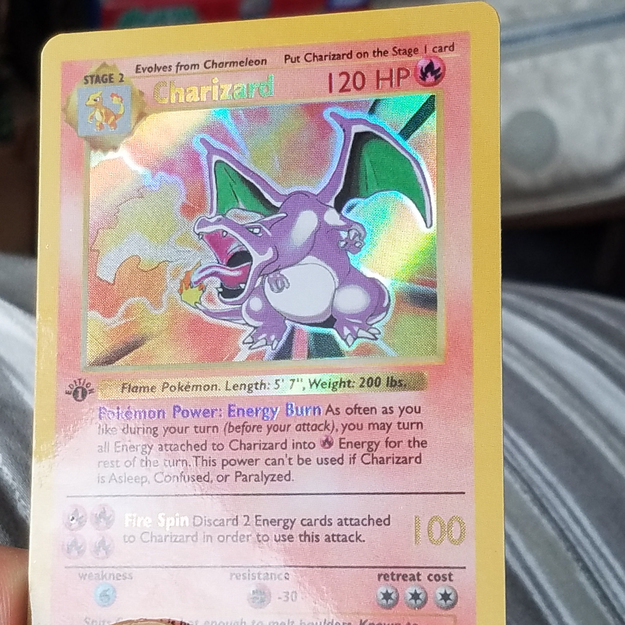 Holo Custom Shiny Charizard Pokemon Card 1st edition