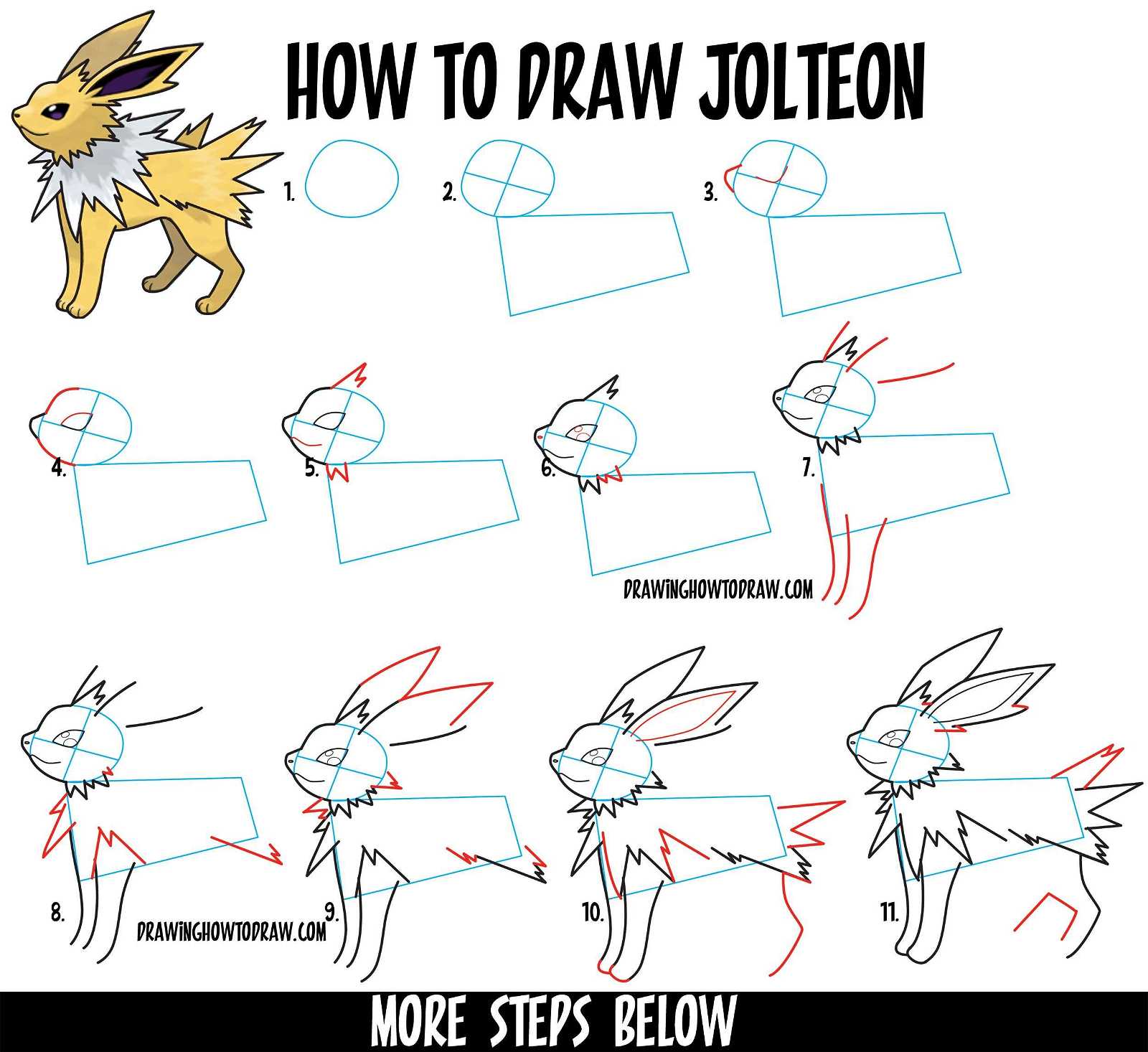 how to draw legendary pokemon step by step