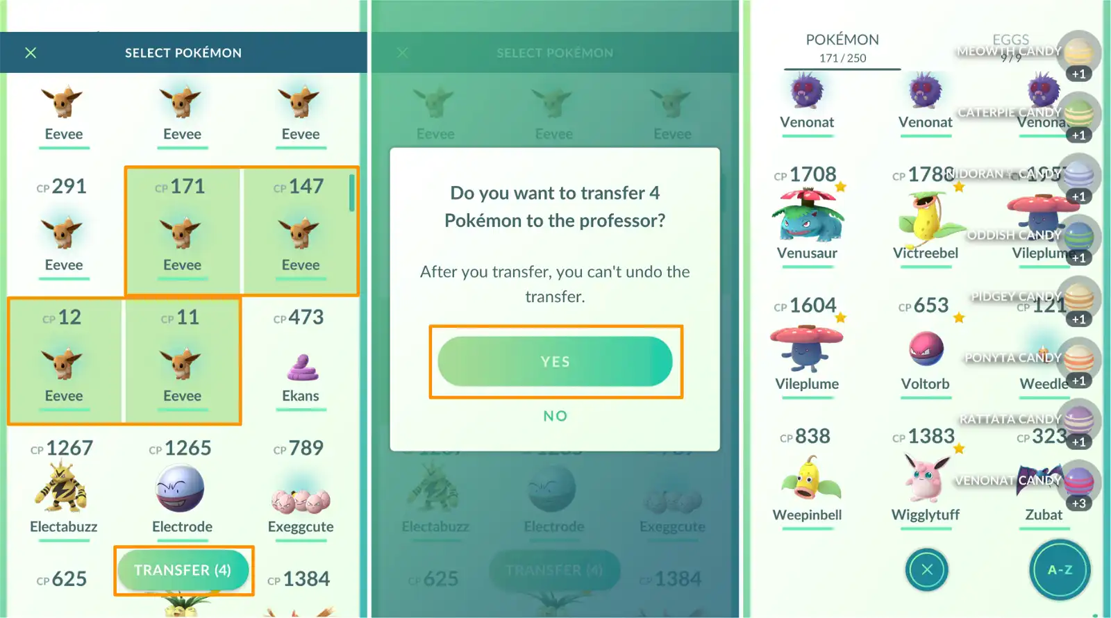 How to transfer multiple Pokémon to the professor ...