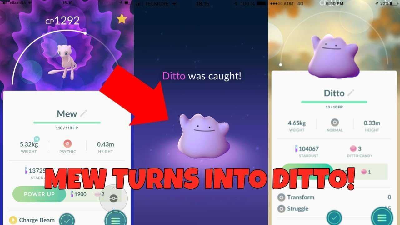 MEW TURNS INTO DITTO IN POKEMON GO?! HOW TO CATCH DITTO ...