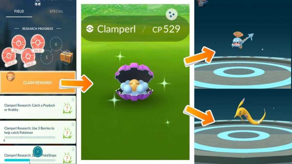 New 3 Shiny Clamperl, Gorebyss &  Huntail in Water Event Pokemon Go ...