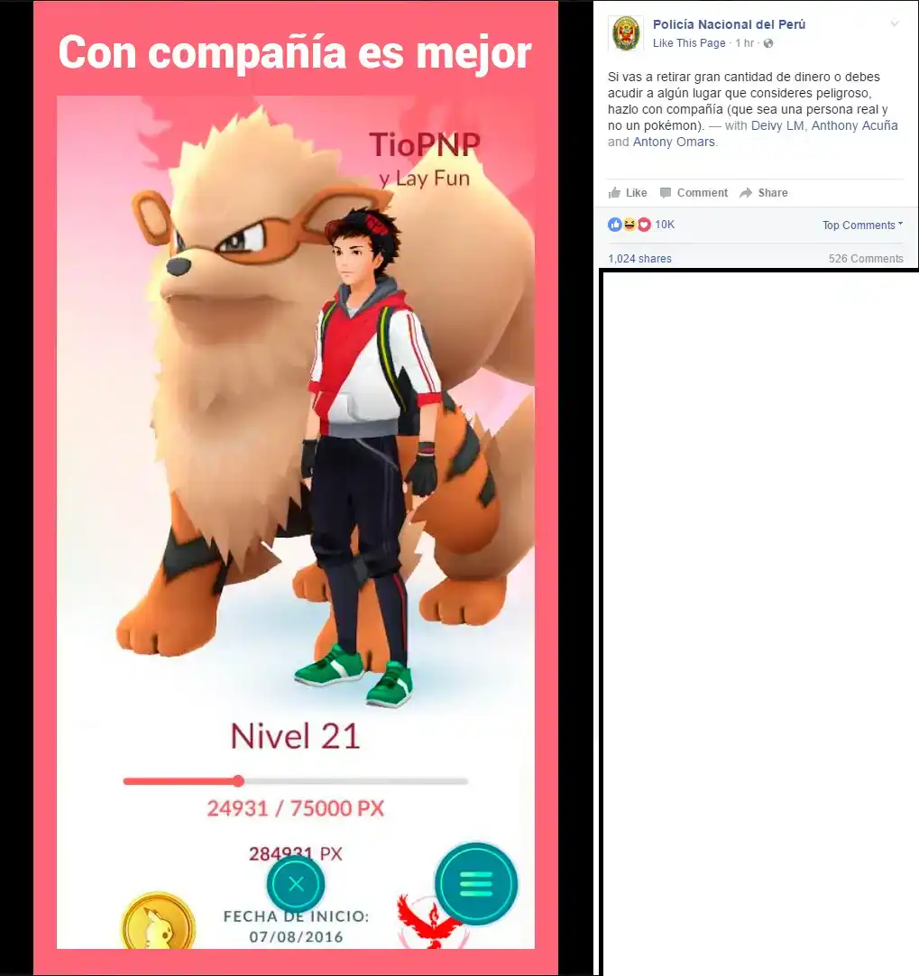 Peruvian National Police use Pokemon Go snapshot for ...