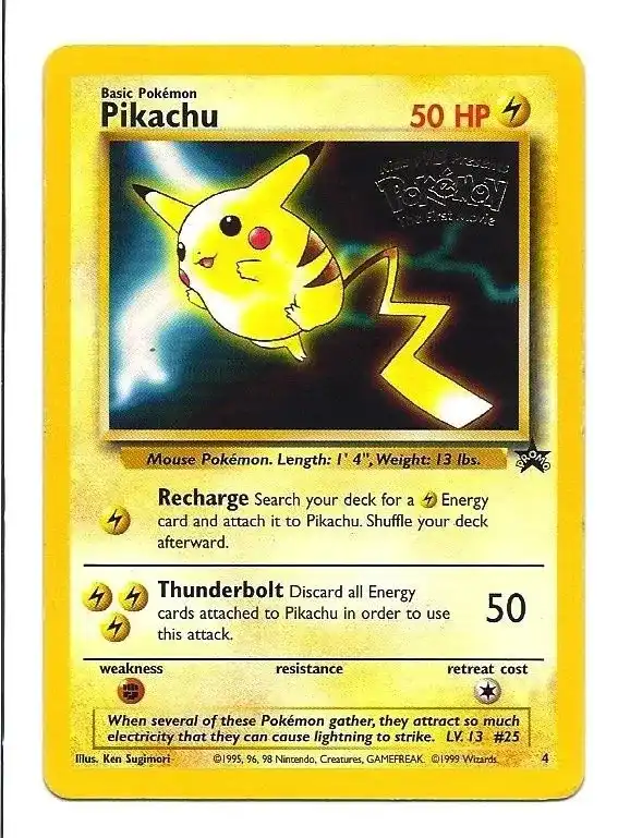 PIKACHU #4 The First Movie Pokemon Card Kids WB used in ...