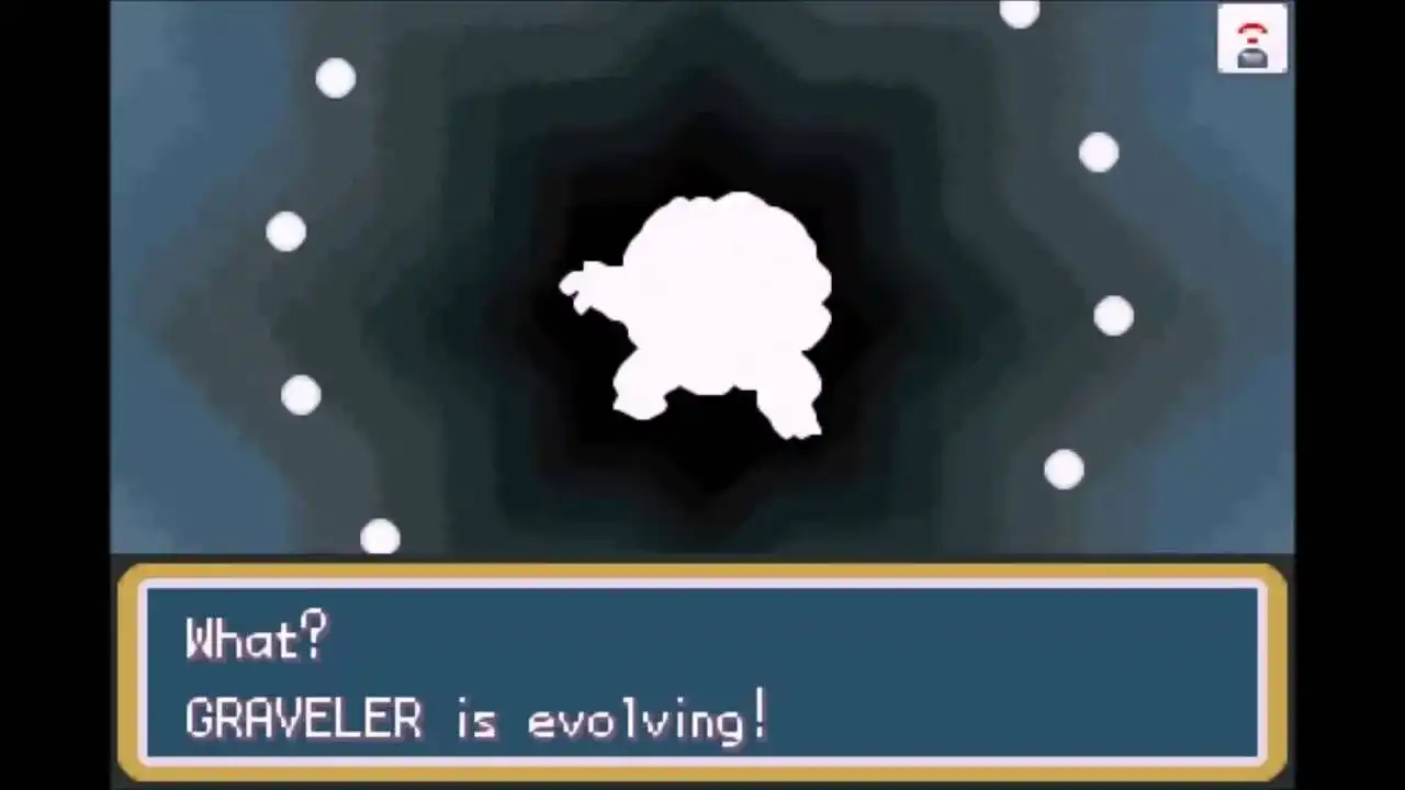 Pokémon Fire Red GBA: Graveler Evolves into Golem