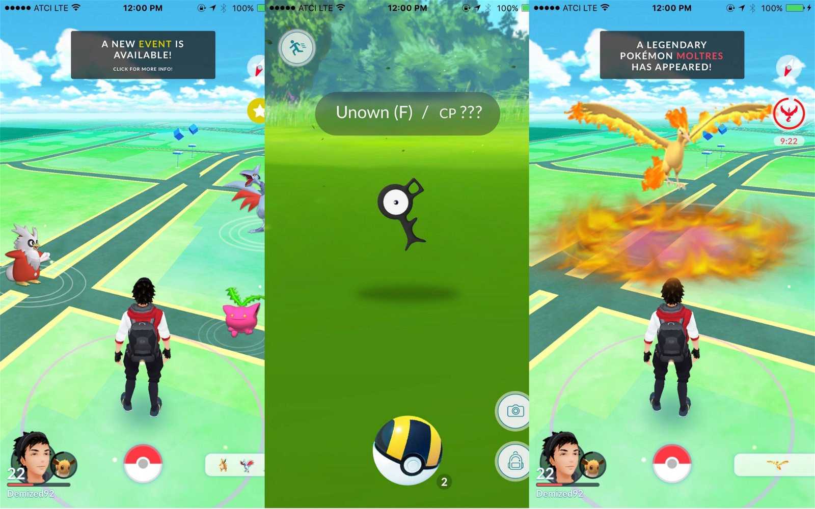 Pokémon GO!  Legendary Birds &  Unown Event Concept