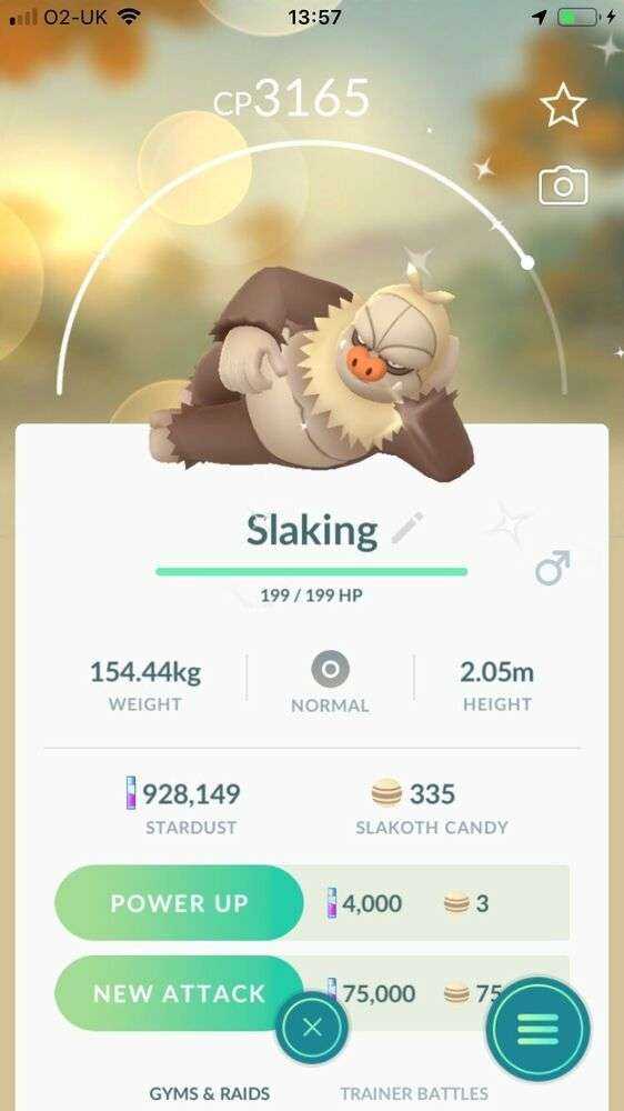 Pokemon Go Shiny Slaking Family X3
