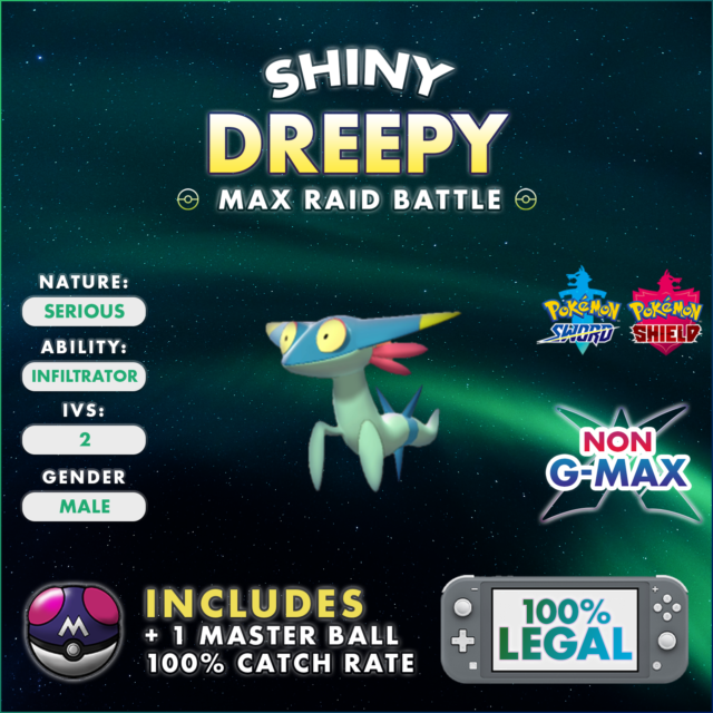 Pokemon Sword and Shield Shiny Eevee Raid Den / w Master Ball Cheap