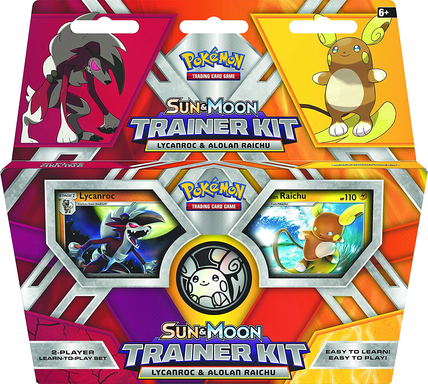 Pokémon TCG: Sun &  Moon Trainer Kit Lycanroc &  Alolan Raichu Card Game ...