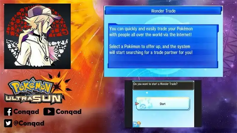 Pokemon Ultra Sun Wonder Trade w/Conqad # 1