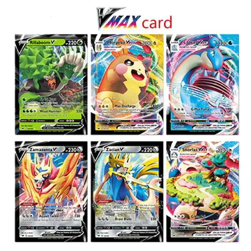Random 25Pcs/Box New Pokemon Cards Vmax English Version Battle Trading ...