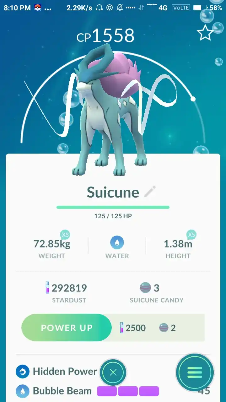 Suicune with dragon hidden power