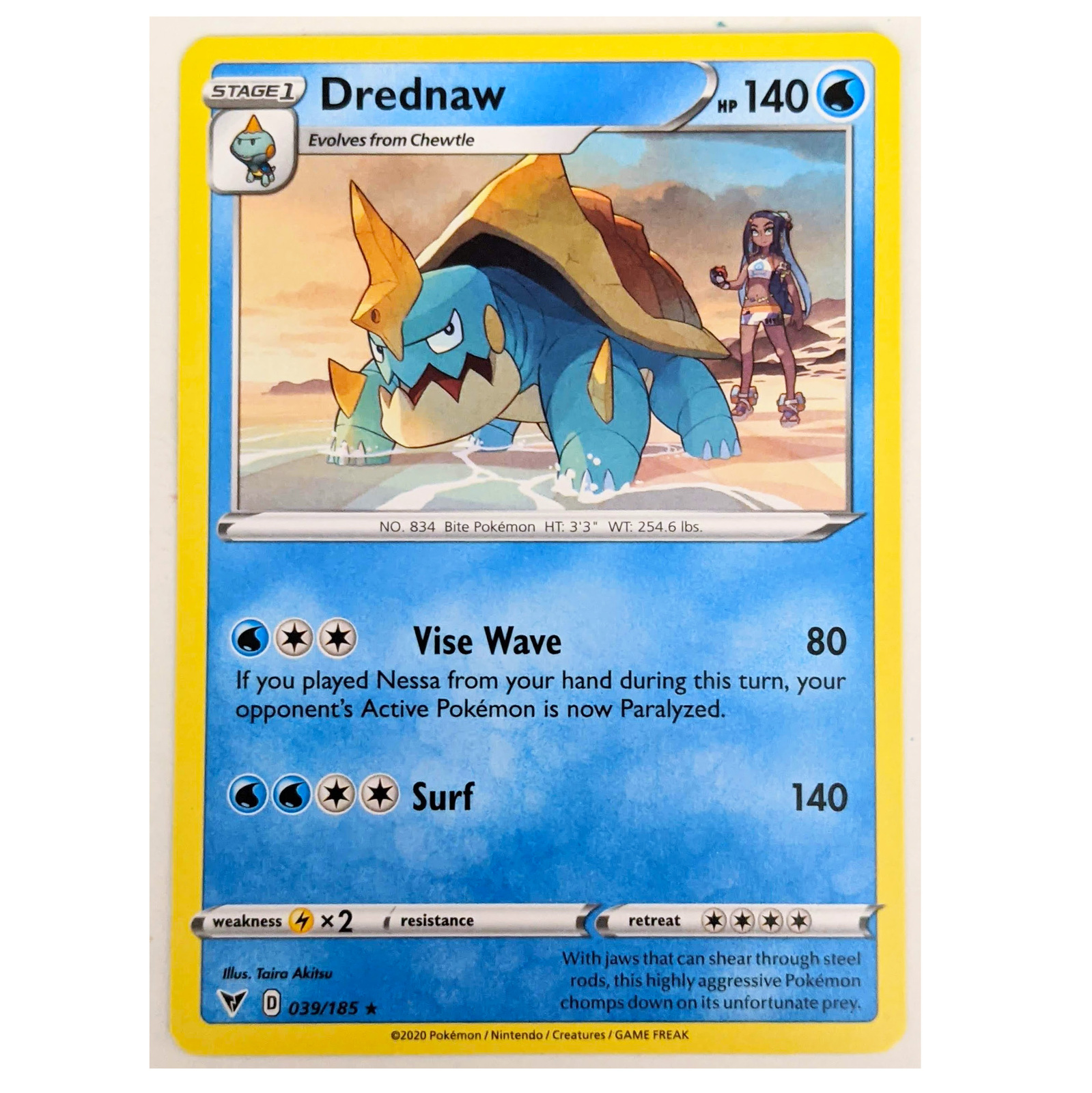 Vivid Voltage Pokemon Card: Drednaw 039/185