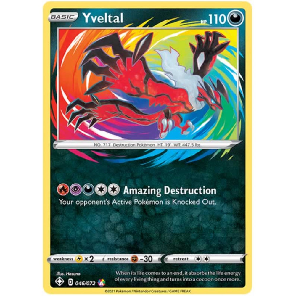 Yveltal 046/072 Amazing Rare Pokemon Card (Shining Fates)