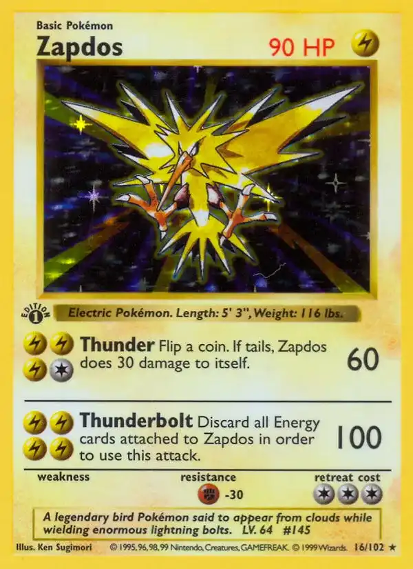 Zapdos Base Card Price How much it